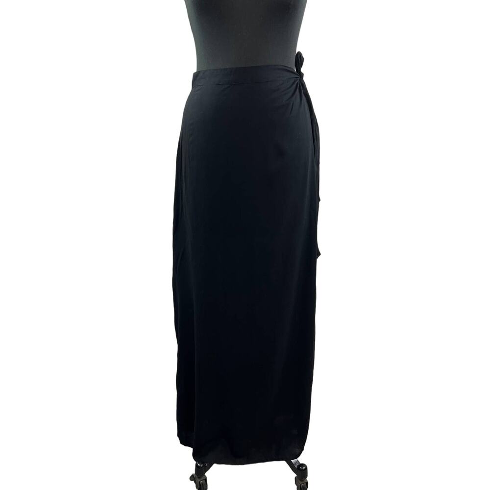 NWT Nasty Gal Black Beach Wrap Maxi Skirt Swim Cover Up Side Tie NEW M
